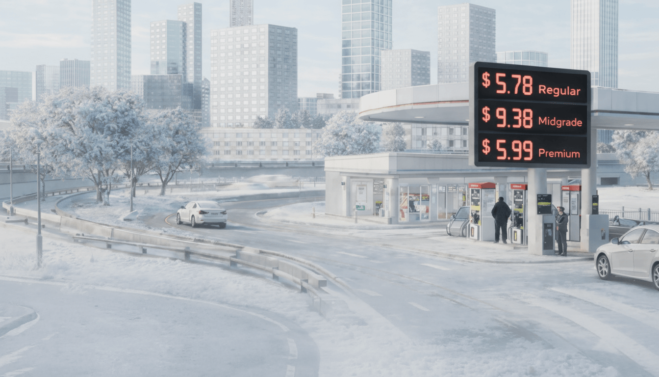 Gas station in an urban setting illustrating how oil market volatility impacts fuel margins and convenience store profitability.